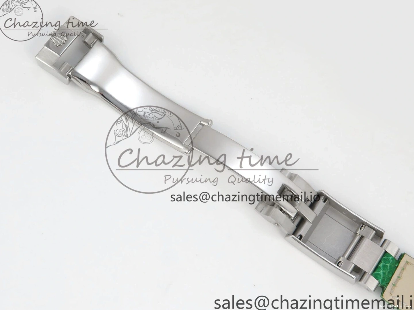 Good Copy Rolex Watches Diamonds Green MPF 40mm Bezel Green Leather 326 Custom Strap Dial FreshLook Modded Daytona on SA 0110